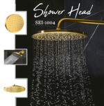 Pure Metal "8" Inch Gold-Plated Circular Shower Head – Brushed Gold Finishing