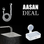 Deal Box : Pure Metal "8" Inch  Shower Head - Soap Dish Wall Mounted - Muslim Shower with Long Chain